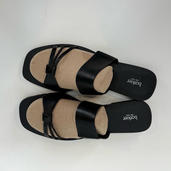 BOTKIER Black MOIRA flat 2 strap slide sandals size 9.5. - Picture 3 of 9